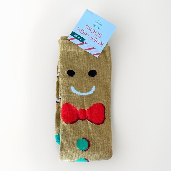 NEW GERTEX GINGERBREAD MAN LOUNGE SOCKS WOMEN’S SHOE SIZE 6-12 CHRISTMAS HOLIDAY - Picture 2 of 4